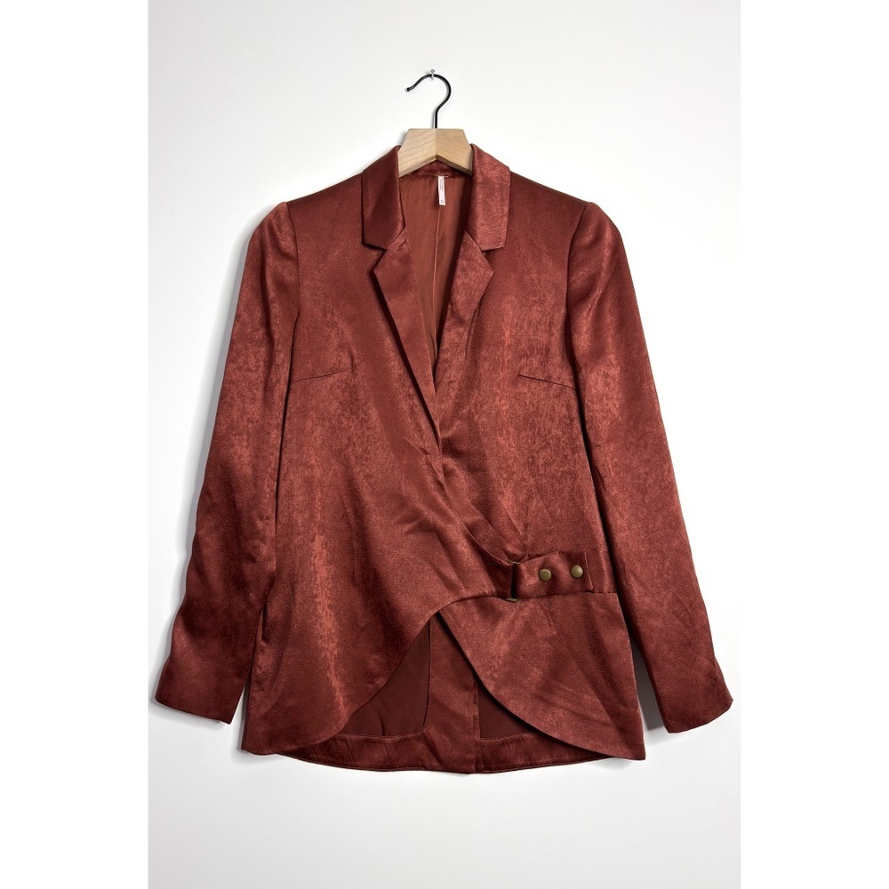 FREE PEOPLE Satin Asymmetrical Blazer